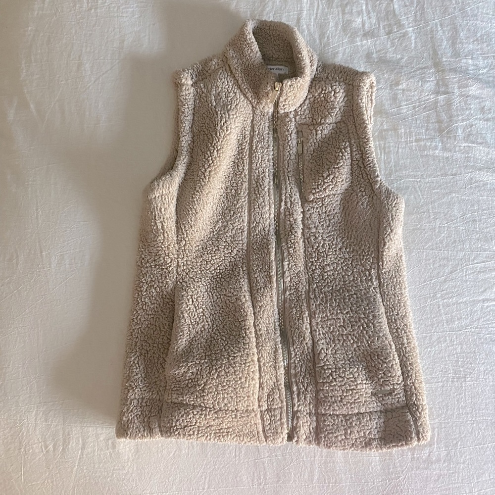 Calvin Klein Beige Sherpa Vest